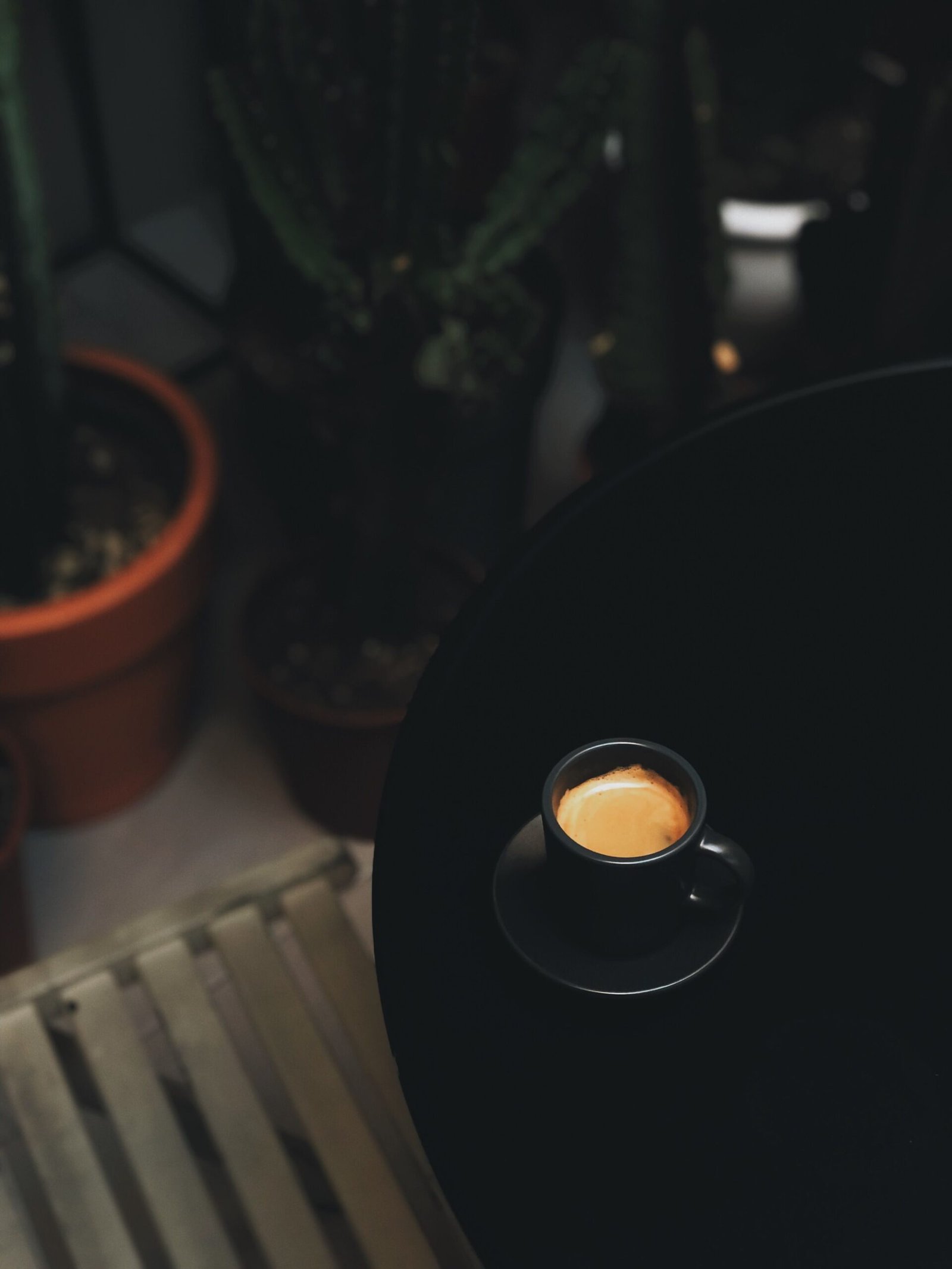 Small cup of dark Brazilian coffee (cafezinho)