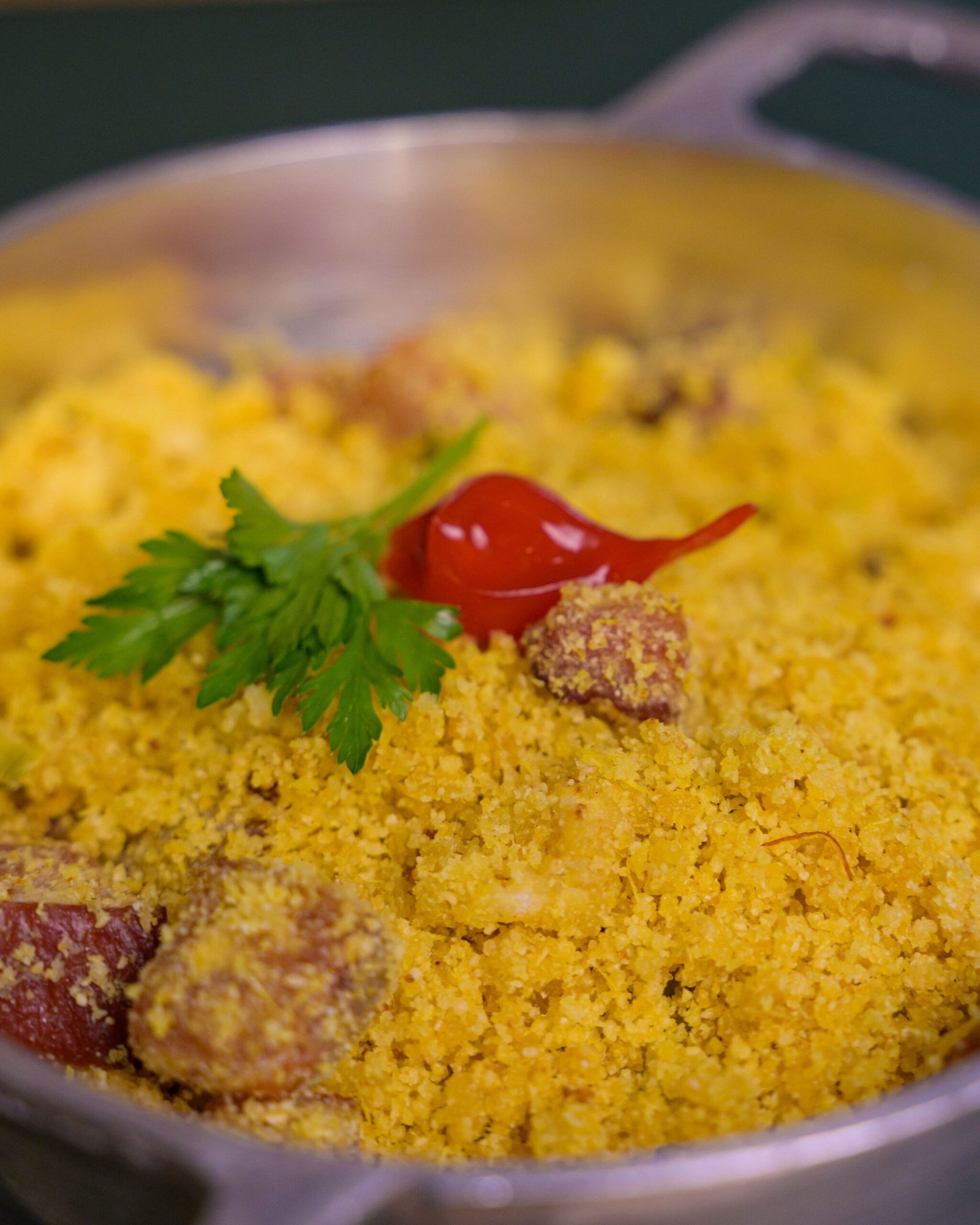 Paçoca de carne de sol: shredded sun-dried beef mashed with cassava flour