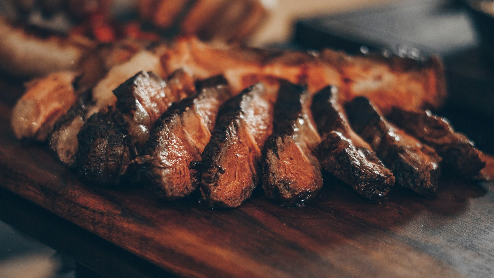 Sliced grilled steak